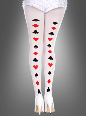 Poker Cards Backseam Pattern Pantyhose 
