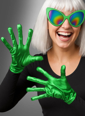 Grüne Alien Handschuhe 