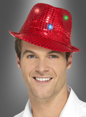 Trilby hat with LED red 