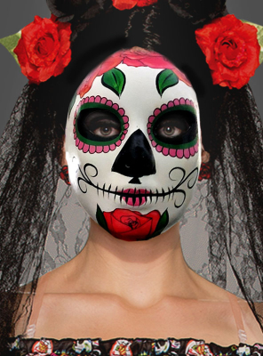 Day of the Dead Sugar Skull Mask Rose 