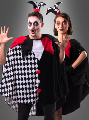 Deluxe Clown Poncho mit Kopfteil S-XXXL 