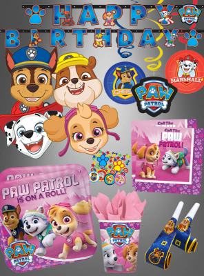 Paw Patrol Party Decoration pink for Girls 61 pcs 