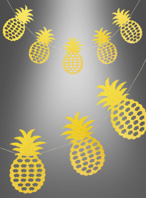 Hawaii Ananas Girlande mit Glitter 3 Meter 