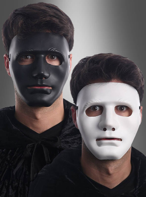 Neutrale Gesichtsmaske schwarz oder weiß 