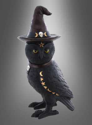 Deluxe owl 31cm with witch hat decoration 