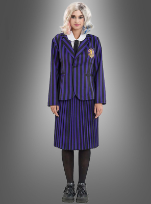 Wednesday Costume Uniform Woman black-purple 