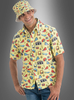 80er & 90er Jahre Hemd kurzarm gelb 