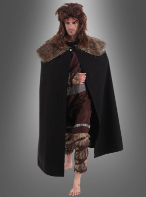 Deluxe Fur Viking Cape black 