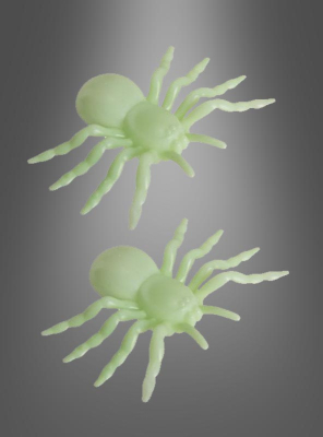 2 Stück riesige 10cm Leucht-Spinnen GID 