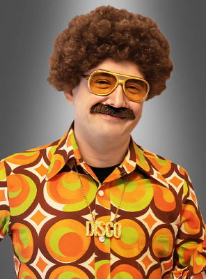 Disco Set for Men with Beard and Wig 
