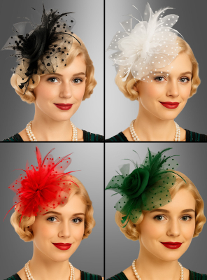 Elegant mini hat with tulle 