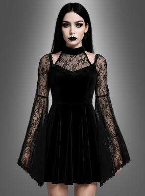 Black Gothic Velvet Dress Dakaria 