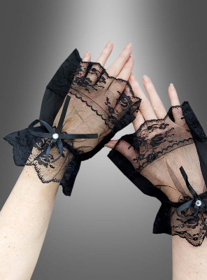 Gothic Armstulpen mit Spitze 