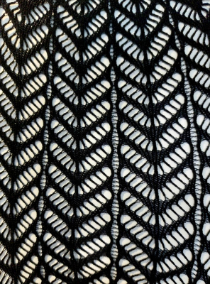 Black Tights with Lace Chevron Pattern 