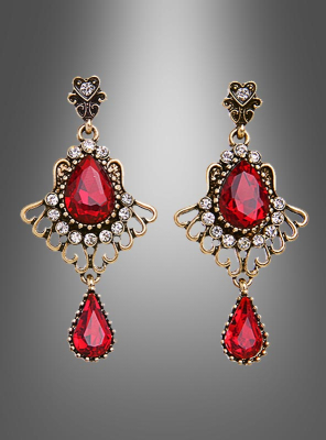 Earrings with red Jewel 