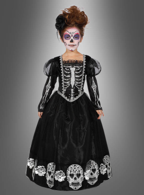 Deluxe Totenkopf Kleid für Mädchen 