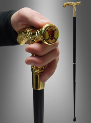 Edler Gehstock mit goldenem Griff 93cm 