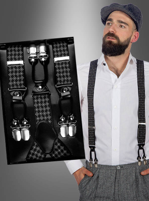 Deluxe 20er Hosenträger Geschenkbox Doppelclips 