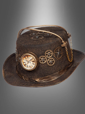 Steampunk  Top Hat rusty gold 
