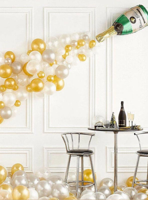 Partyset Champagnerflasche Sekt Deko 42 Teile 