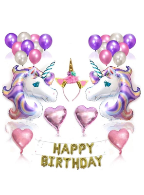 Einhorn Ballon Party Set Dekoration 