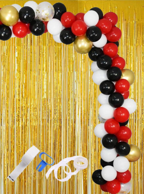 Great Balloon Garland Kit black, red, gold 