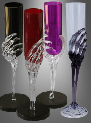 Skeleton Hand Fluted Glasses 