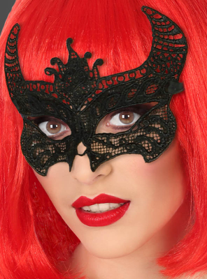 Black Devil Mask Made of Lace 