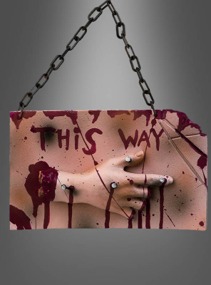 Halloween Hinweisschild 32cm blutige Hand 