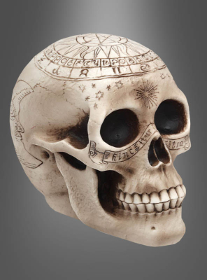 Totenkopf mit magischen Symbolen 