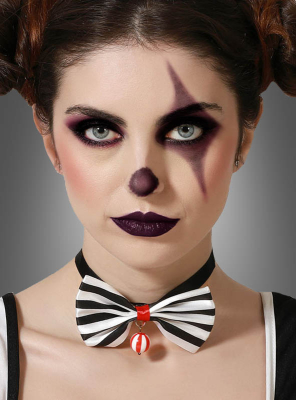 Fliege zum Clownskostüm schwarz-weiß 