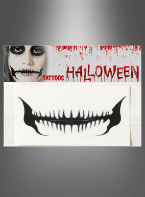 Halloween tattoo sewn mouth 