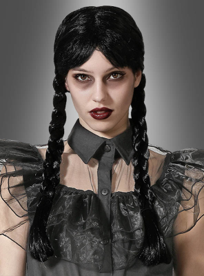 Wig with braids black 