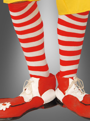 Ringelstrümpfe Clownsocken rot-weiß 