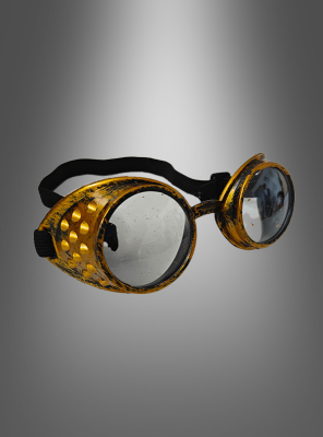 Steampunk Schweißerbrille gold 