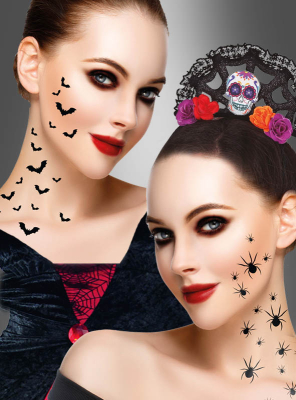 Tattoos Spinne oder Fledermaus je 32 Stück 
