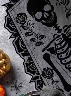 Skelett Tischläufer 183x60cm Halloween 