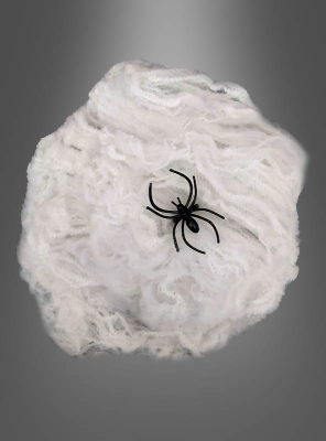 12x Plastikspinnen Party Set Spinnennetz Halloween Deko Spinnweben Weiß 