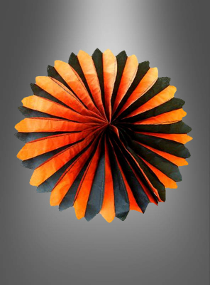 Große Halloween Rosette 48cm orange-schwarz 
