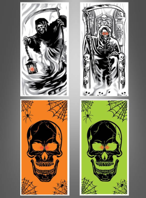Türposter Halloween 76x152cm mit LED Licht 