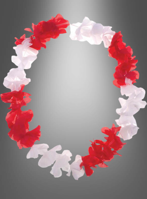 Blumenkette rot-weiß Hawaii 
