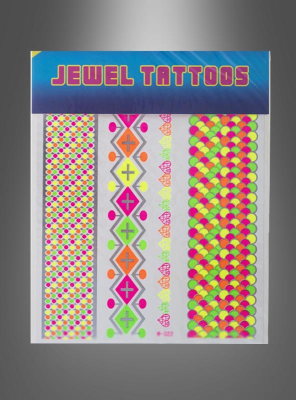 Neon Tattoo 80er Jahre Abziehbilder 