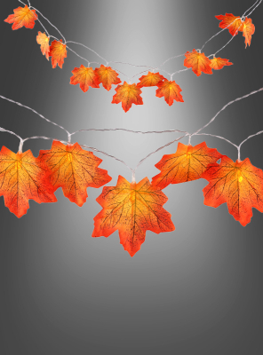 LED Autumn Leaves Garland 285cm orange 