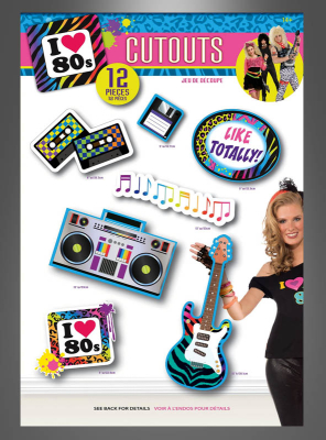 80er Jahre Cutouts Raumdeko 12 Teile 