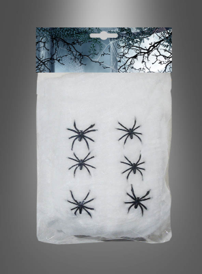 3x Spinnennetze Spinnenweben Spinnennetz Plastikspinnen Helloween 