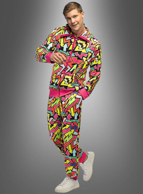 Cooler Trainingsanzug Neon 80er Flash Herren 