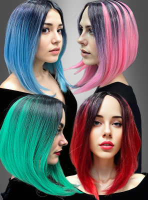 Zwei-Ton Farbe Perücke Lilia 