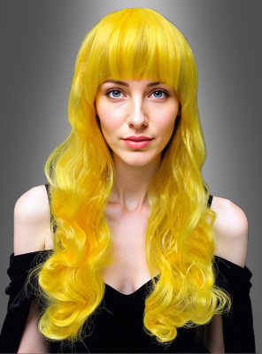 Perücke lange Locken gelb 