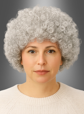 Graue Lockenperücke Golden Girl mit Zubehör 