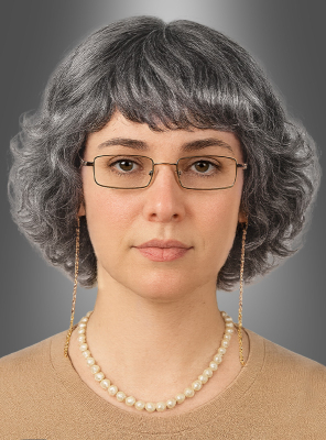 4-teilges Oma Perücke Set 